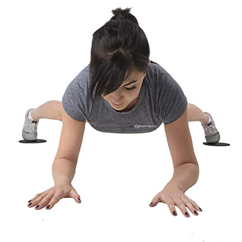 Synergee Core Sliders – Dual Sided Ab Exercise Equipment - color: Jet Black