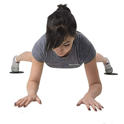 Synergee Core Sliders – Dual Sided Ab Exercise Equipment - color: Jet Black