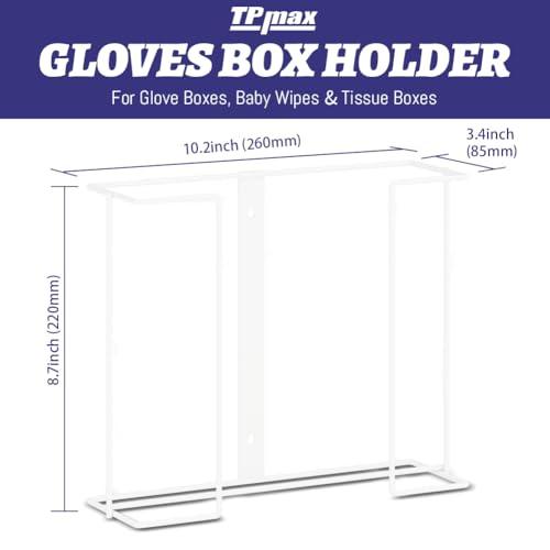 TPmax L Size Gloves Box Holder Glovesbox Wire Rack Dispenser for Gloves - Mounting Accessories Included - style: Double