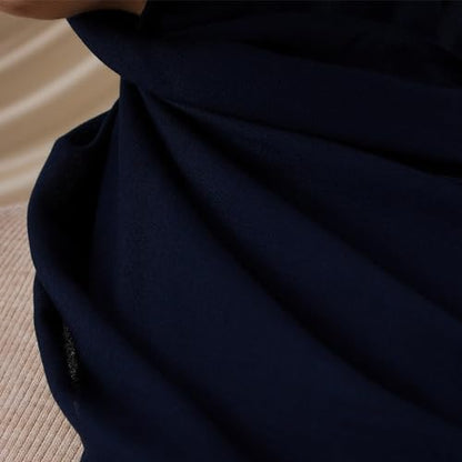 Modest Summer Woven Hijab | Premium Lightweight, Soft Touch Hijab for Women - color: Navy