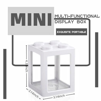 Mini Sea Monkey Tank, Stackable Aquariums for Fairy Shrimp Eggs Moss Balls, 0.25 Gallon Temporary Betta Fish Tank, Ant Feeding Case, Small Reptile Tank - color: White