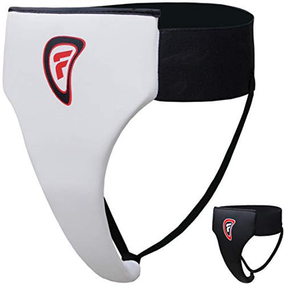 Farabi Female Groin Guard Boxing MMA Muay Thai Kickboxing Martial Arts Defense Fight Basketball Volleyball Football Hockey ice Hockey Cricket Athletics Combat L Guard Groin Protector. - color: White