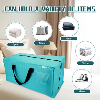 6-Pack Moving Bags,Heavy Duty Large Storage Bags with Zippers & Backpack Straps,Space Saver Bags are Packing Supplies for Moving & Travel,Alternative to Moving Boxes(BLUE) - color: BLUE