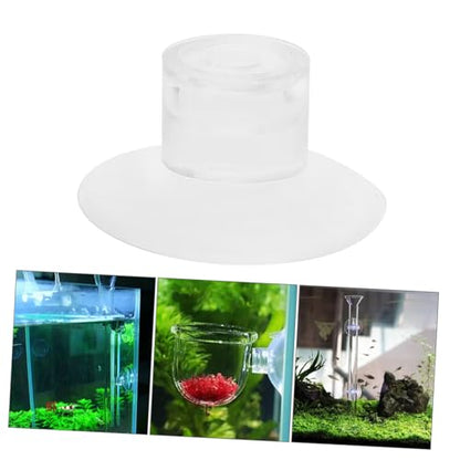 Toddmomy 50pcs Aquarium Feeder Cups Tank Suckers for Secure Feeding and Design for Fish Feeder Transparent Aesthetic for Aquatic Environments - size: 3.00X3.00X1.50CM