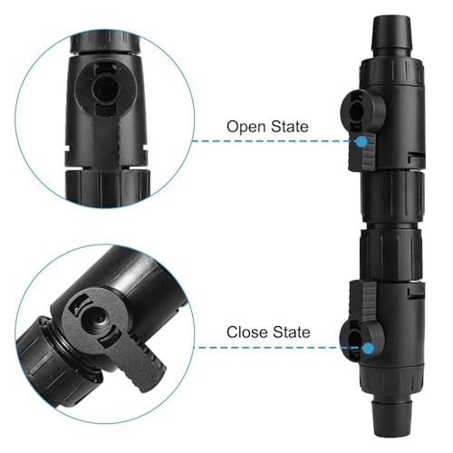 MiOYOOW Aquarium Hose Valve, Fish Tank Hose Connector Aquarium Water Control Valve with Quick Release Handle for 12/16MM Pipe - color: 16mm to 16mm