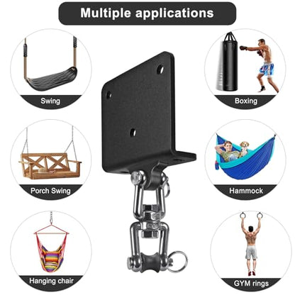 Kipika Heavy Bag Hanger Wall Mount Punching, Rotatable Heavy Duty Boxing Bag Bracket for Home Gym Indoor, Adjustable Length for Kickboxing Bag, Muay Thai Bag,Speed Bag - color: 360° Swivel beam hanger