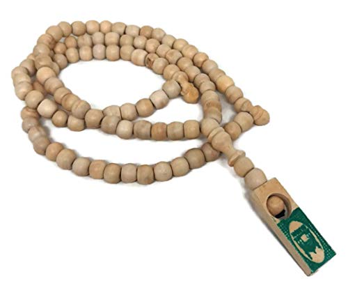 Muslim Wooden Tasbih 99 Rosary Beads Amn081 Printed Picture Tag Islam Prayer Zikr Misbaha Ramadan Gift (Beige) - color: Beige