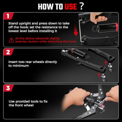 Twister Arm Trainer, Extra Hand Grip Strengthener 3-in-1 Adjustable 22-440lbs Arm Trainer Hydraulic Power Chest Workout Equipment with Ab Roller Wheels