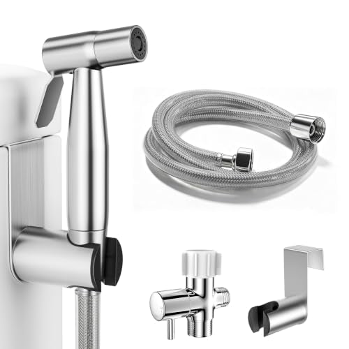 LUFEIDRA Handheld Bidet Sprayer, Adjustable Water Pressure, RV Toilet Use - color: Stainless Steel (Pro-Seal), size: 1 Pack