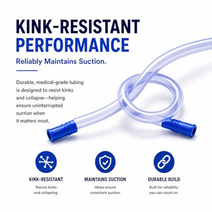 Extended Suction Connection Tube, 10 Feet Extra Long – Extension Suction Hose Compatible with Collection Devices - Veterinarian Suction Machines