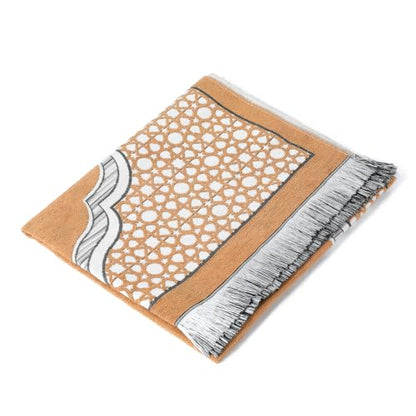 Islamic Prayer Rug Elegant Masjid Pattern Thin Mat Muslim Portable Blanket Ramadan Eid Gift Rug Turkish Prayer Carpet - Khaki 1pc - color: 1pc Khakic