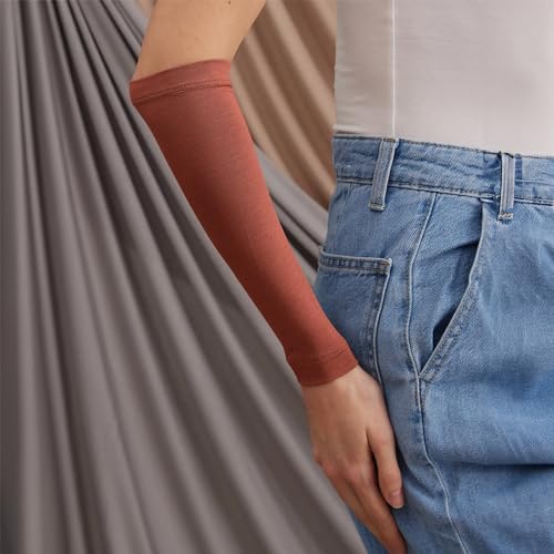 Modest Arm Cover | Jersey Arm Cover | Modest Sleeve Covering for Muslim Women - color: Redwood