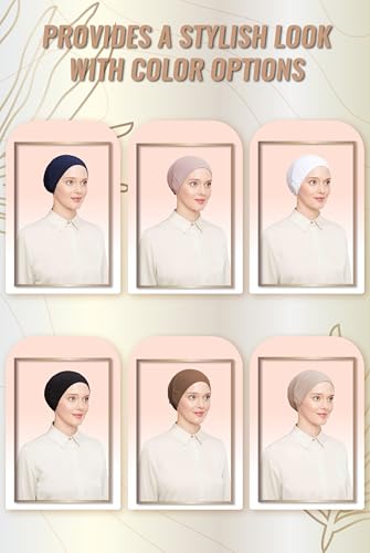 ihvan online, Hijab Cap, Beanie Undercap Scarf, Turban Head Wraps for Women, Hair Wrap, Muslim Under Scarf Hijab Cap - color: Cream