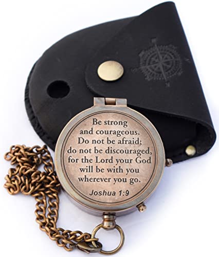 Engraved Brass Compass Gift for Him - Personalized Antique Vintage Keepsake - First Communion, Baptism, Religious Confirmation Missionary - Dad, Son - Anniversary, Graduation, Retirement, Birthday