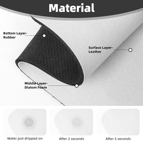 Faucet Mat for Kitchen Sink, Absorben Diatomite Fast Drying Mat Fish aquarium Faucet Suction Pad,15" x 5.5" Sink Water Splash Guard Behind Faucet Drip Catcher for Bathroom