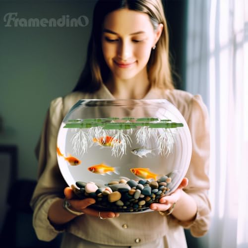 Framendino, 72 Pack Artificial Floating Duckweed Plant Plastic Fake Simulation Plants (3 Size) - size: 72 Pack