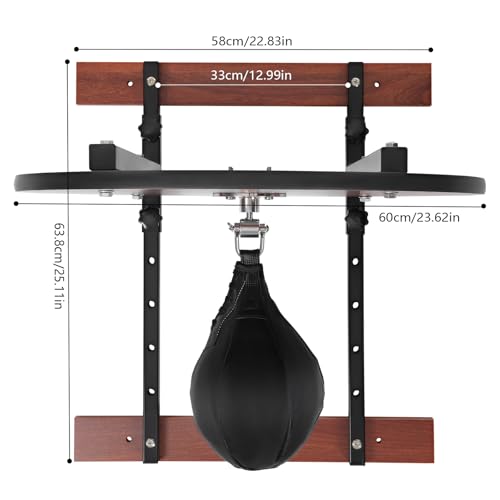 360° Swivel Speed Bag Platform Kit - Heavy Duty Adjustable Height Wall Mount, Professional Boxing Training Equipment for Fitness and Exercise
