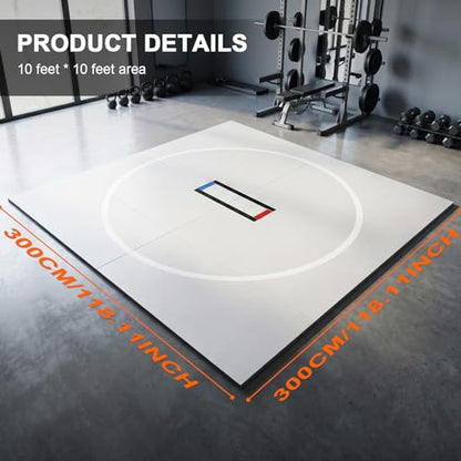 10' x 10' Wrestling Mat (118" x 118" x 1.18") Roll-Up Jiu Jitsu Mat for Home Gym, BJJ, MMA, Grappling, Judo & Martial Arts Training, Durable Non-Slip Folding Exercise Mat - color: Write