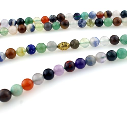 Muslims Islamic Dhikr 99 Tasbeeh Tasbih Prayer Beads, Colorful Agate Stone Beads with Tassel