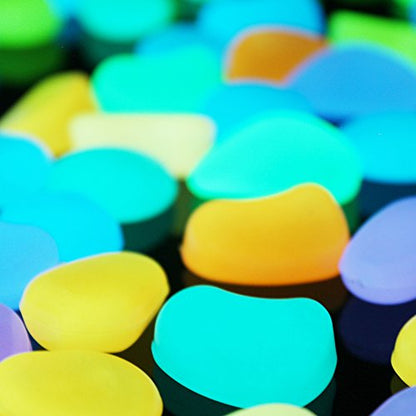 Shiny Stone 120pcs Glow in The Dark Aquarium Pebbles, Mixed Color | Fish Tank Rocks, Glowing Gravel, Luminous Stones, For Aquarium Succulent Garden - color: Mixed Color