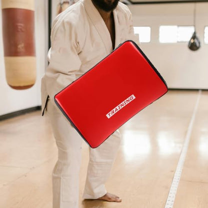 Taekwondo Kick Pads Curved Thickened Kick Shield for Martial Arts Training, Pu and Eva Material, Large Chest Pad Style, Suitable for and Adults in Karate and Kickboxing