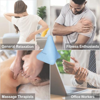 Trigger Point Massage Ball Manual Massager Tool 2.8”×2.9”. Blue | Silicone Massage Ball for Muscle Knot Deep Tissue Myofascial Release Physical Therapy Hip Flexor Iliacus Psoas Hand Foot Back - color: Blue
