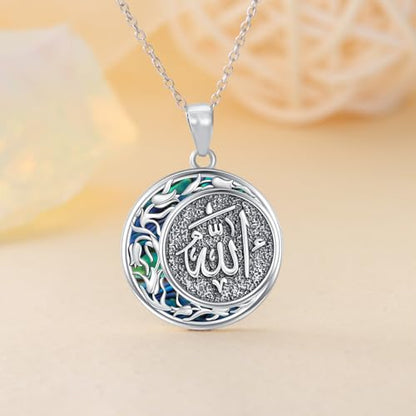 PROESS 925 Sterling Silver Hamsa/Allah Necklace Evil Eye Amulet Jewelry Gifts for Men Women - style: Allah Necklace