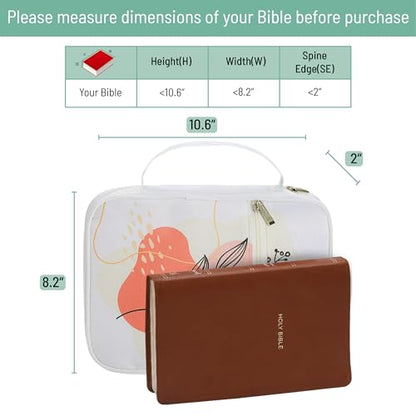 Mr. Pen- Bible Cover Case | Carrying Book Case with Durable Handle and Zippered Pocket, Bible Protective Church Bag for Men & Women, Christian Gifts - color: Blush Bloom