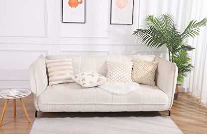 Holibeat White Moon Star Sequins Pillow Covers Ramadan Fur Cushion Covers 18x18 inch DecorationThrow Pillow Cases (Pack of 2) - color: White Moon Star