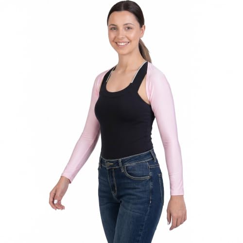 OutdoorEssentials Arm Sleeves for Women - Golf UV Shawl with Sleeves - Workout Shrug Bolero - Arm Tights for Sun Protection - color: Pink, size: Large