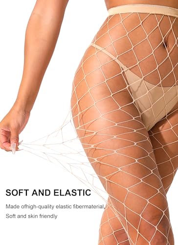 VOAKOW Fishnet Stockings Womens High Waist Fishnet Tights Mesh Stockings For Women - color: Nude 4