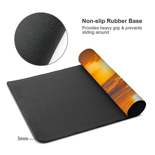 Sunset Gaming Mouse Pad, Mouse Pad 60x32in, Large Desk Mat with Non-Slip Rubber Base, Office Desk Accessories, Large Extended Gaming Keyboard Mat, Big Mousepad for Computer Gamer Office, Orange 8-9195 - size: 60 x 32 x 0.1