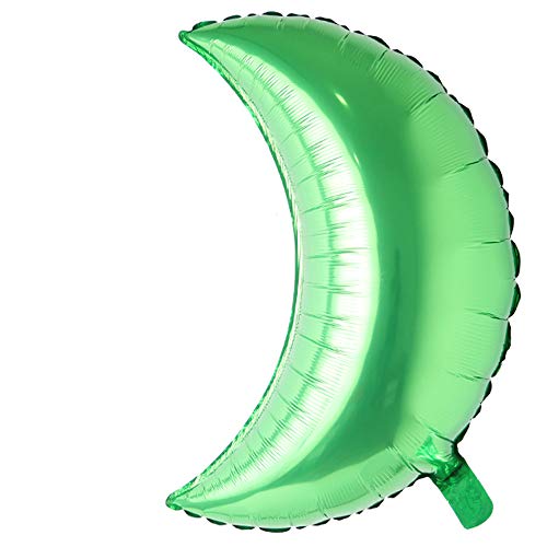 26 inch large moon foil helium balloons baby shower 100 days kids birthday party wedding decoration supplies big moon balloons (26 inch Moon Green) - color: 26 Inch Moon Green