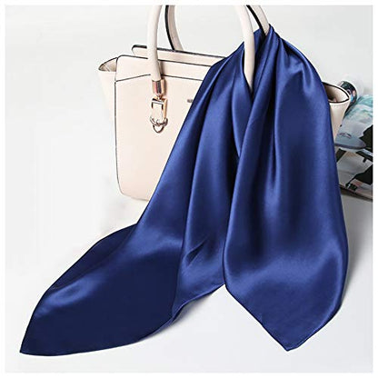 Glamorstar Satin Neck Scarf 6 Packs Square Handkerchief for Women - color: 6 Packs - Navy