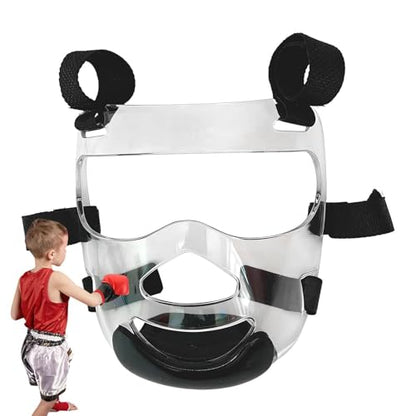 Boxing Headgear Clear Martial Arts Face Cover | Boxing Face Shield for Practitioners Students Beginners Boys Girls Teens Instructors Tournament Competition Gym