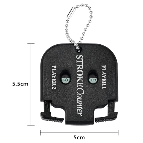 Bringsine Mini Score Counter Golf Stroke Shot Putt Tally Keeper Number with Key Chain (Pack of 2)-Black - color: Black+Black