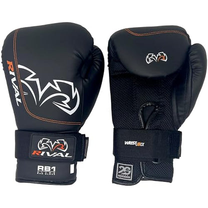 RIVAL Boxing RB1 Ultra Bag Gloves, 20th Anniversary Edition, High-Density Multi-Layered Padding and Signature Wrist Lock Strapping System - color: Black, size: Small