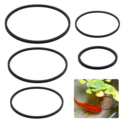 5 Pcs Fish Feeding Ring,Aquarium Floating Plant Rings Aquarium Floating Plant Barrier Foam Floating Plant Corral Aquarium Feeding Ring Round Feeding Ring for Fish Tank,Black