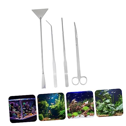 1set Aquarium Aquascaping Tools Kit Scissors Tweezers Spatula for Fish Tank Maintenance for Water Plants Substrate Gravel Care