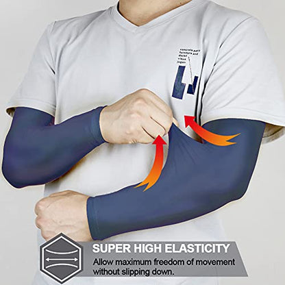 beister UV 및 자외선 차단 암 슬리브, 남성 및 여성용, UPF 50+, 쿨링 스포츠 압박 암 슬리브 - color: 블루., size: X-Large