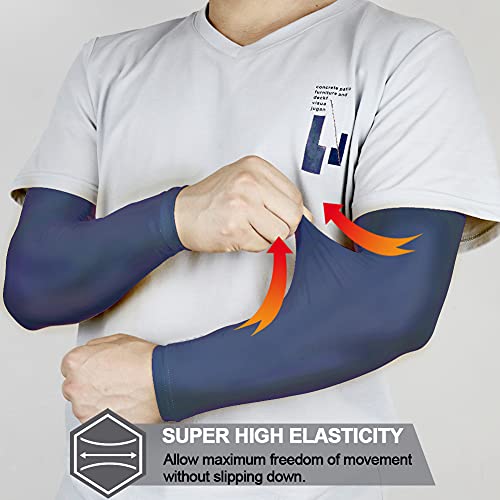 beister UV 및 자외선 차단 암 슬리브, 남성 및 여성용, UPF 50+, 쿨링 스포츠 압박 암 슬리브 - color: 블루., size: XX-Large