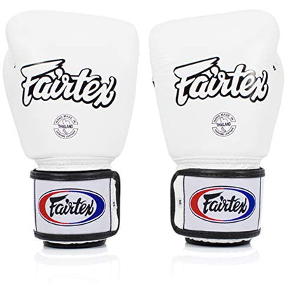 Fairtex BGV1BR Breathable Boxing Gloves, Lightweight Shock Absorbent Gear - color: White, size: 12 oz