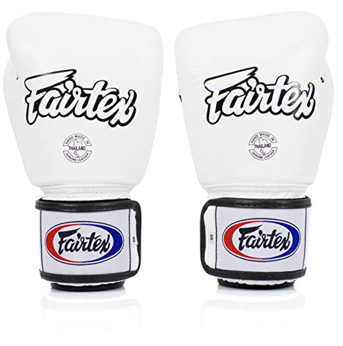 Fairtex BGV1BR Breathable Boxing Gloves, Lightweight Shock Absorbent Gear - color: White, size: 16 oz