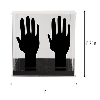 Franklin Sports Display Case – Memorabilia – UV Protected – Sport Collectibles - Baseball - Batting Gloves - Basketball - Soccer Ball - Football - style: Batting Gloves