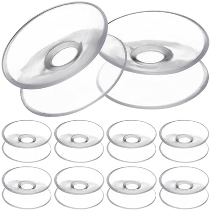 TEHAUX 10pcs Double Sided Suction Cups, Clear Heavy Duty Silicone Sucker Pads, Glass Table Top Spacers Bumpers for Furniture, Window, Bathroom & Aquarium (30mm/1.18")