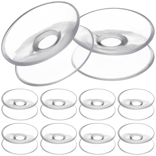 TEHAUX 10pcs Double Sided Suction Cups, Clear Heavy Duty Silicone Sucker Pads, Glass Table Top Spacers Bumpers for Furniture, Window, Bathroom & Aquarium (30mm/1.18")