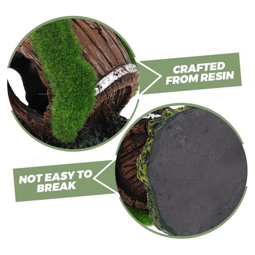 Yardwe Resin Broken Barrel Aquarium Ornament Betta Fish Hideout Decor Small Fish Tank Accessory Effortless Maintenance Sustainable Material for Aquatic Environments