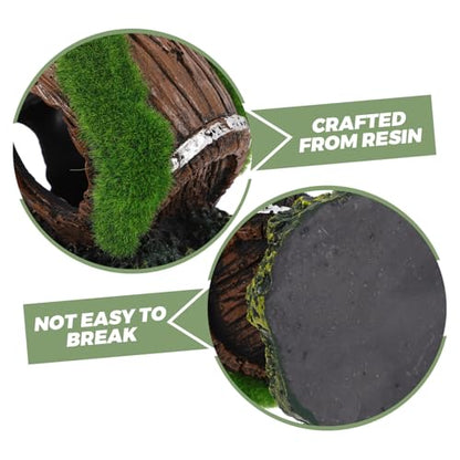 Yardwe Resin Broken Barrel Aquarium Ornament Betta Fish Hideout Decor Small Fish Tank Accessory Effortless Maintenance Sustainable Material for Aquatic Environments