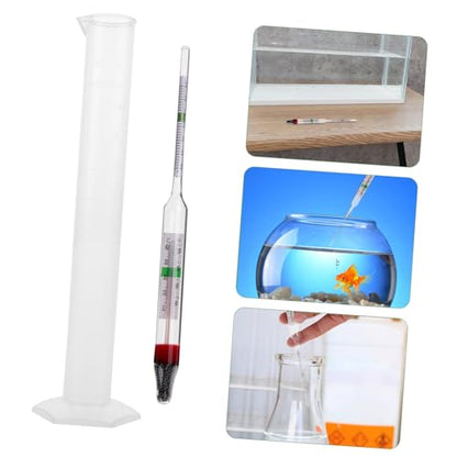 HEALLILY 1set Aquarium Hydrometer Measuring Cylinder Accurate Tester for Fish Tanks Seawater Salinometer for Optimal Aquatic Habitat Easy to Use Includes Cylinder