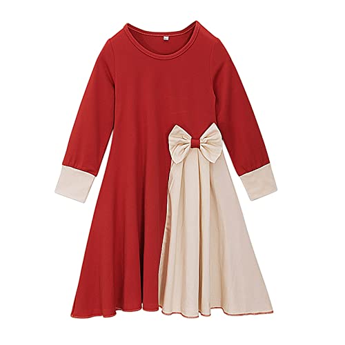Baby Girls Muslim Clothes Prayer Dress with Hijab Islamic Ramadan Dubai Kaftan Toddler Kids Long Sleeve Bowknot Arabic Abaya - color: Red, size: 4-5T